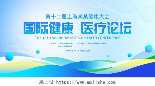 蓝色大气国际健康医疗论坛会议展板背景
